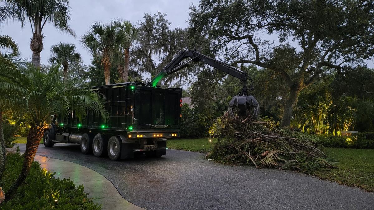 AI-generated image of grapple truck debris removal in Ormond Beach FL