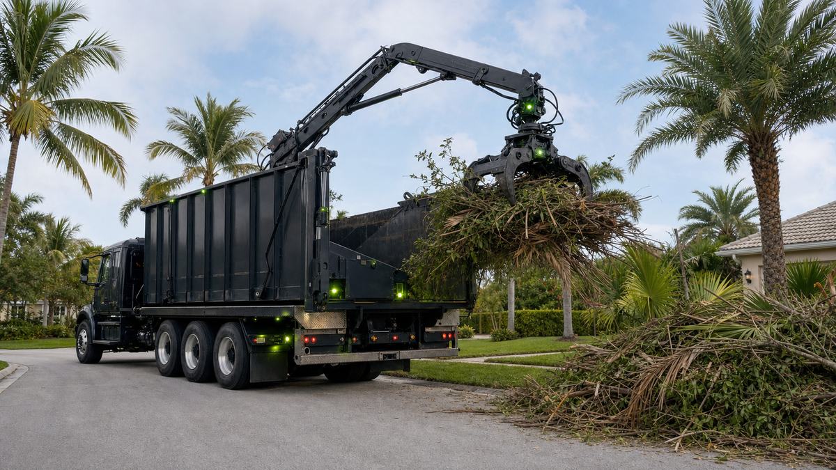 AI-generated image of grapple truck debris removal in Palm Coast FL